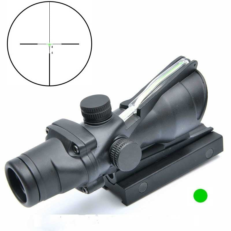 ACOG 4X32 Scope Sight Real Fiber Optics Green/Red Illuminated Crosshair Hunting Riflescopes