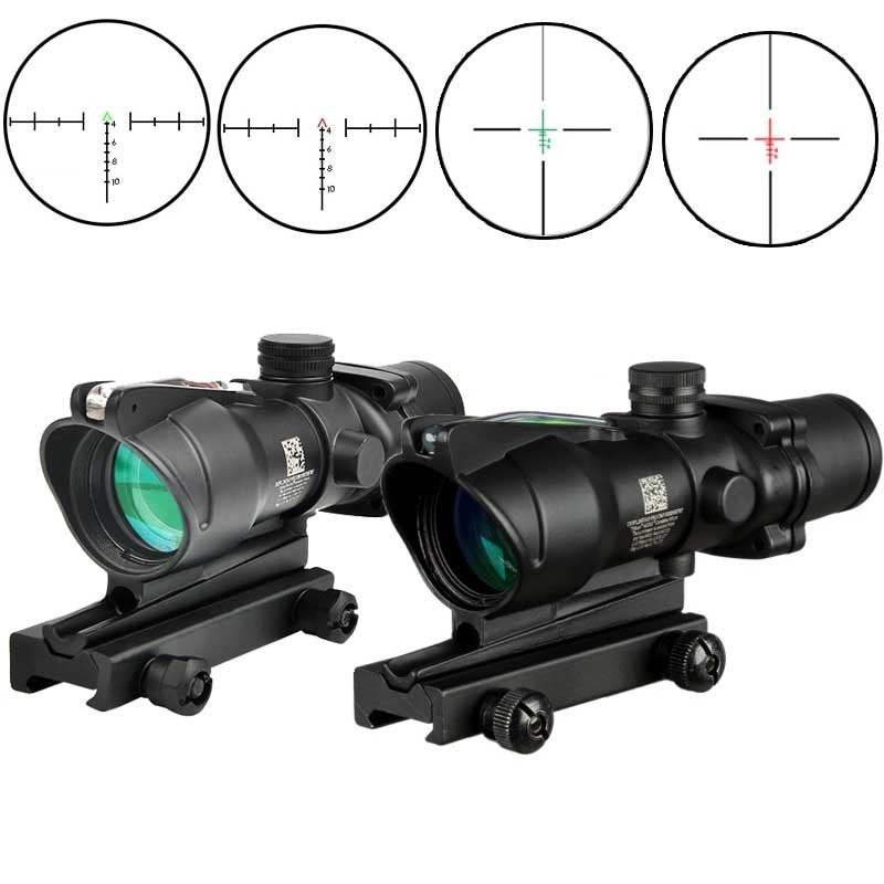 ACOG 4X32 Scope Sight Real Fiber Optics Green/Red Illuminated Crosshair Hunting Riflescopes