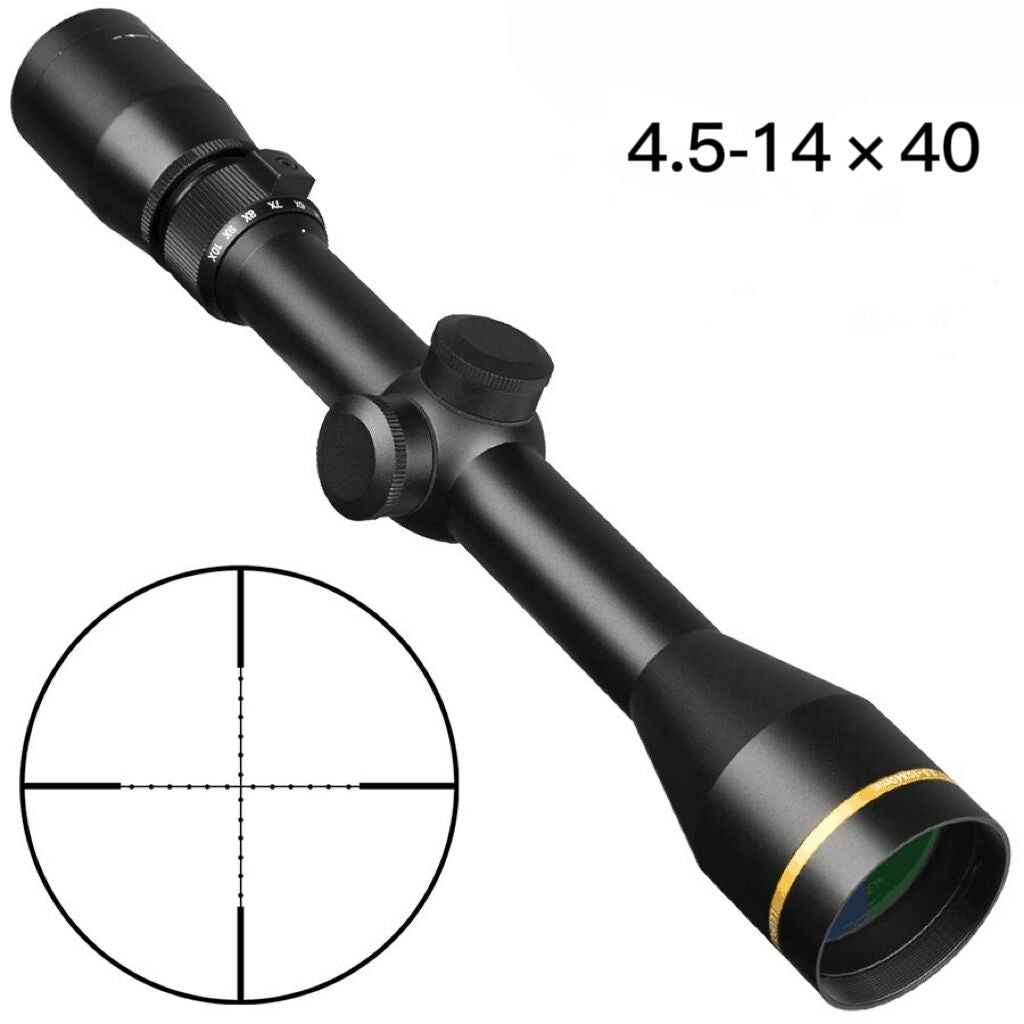 4.5-14x40 (Adjustable Objective) Rifle Scope Sight Glass Mil Dot With Mounts Hunting