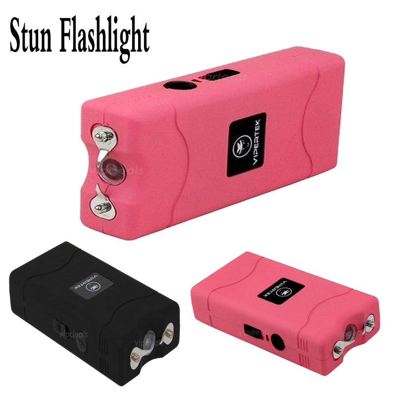 Stun Flashlight Stun Gun 800 PINK - 450 MV Mini Rechargeable with LED Light and Case Self-Defense Defend Yourself Electric Tazer Flashlight