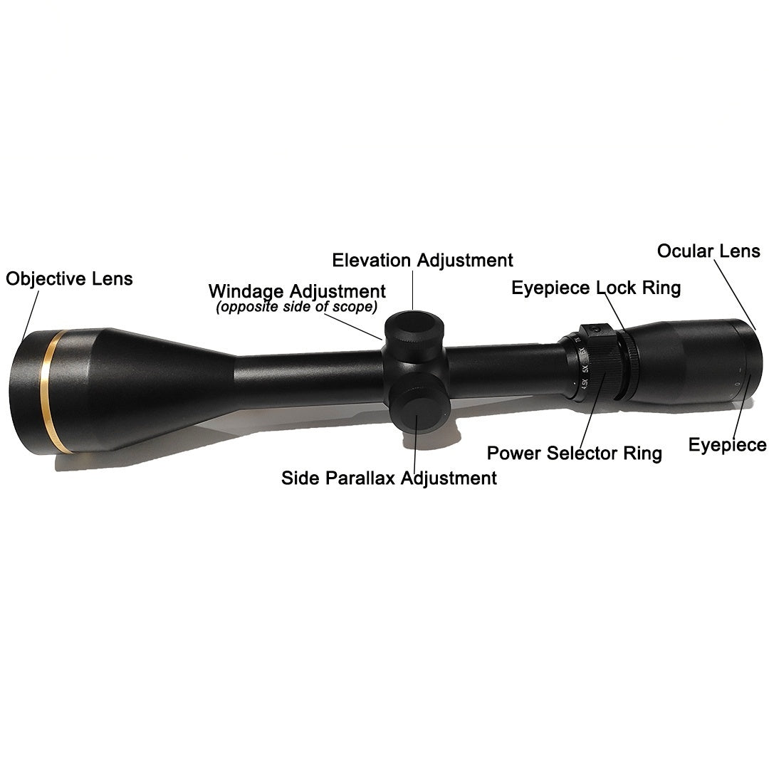 4.5-14x40(Adjustable Objective) Rifle Scope Sight Glass Duplex Reticle With Mounts Hunting