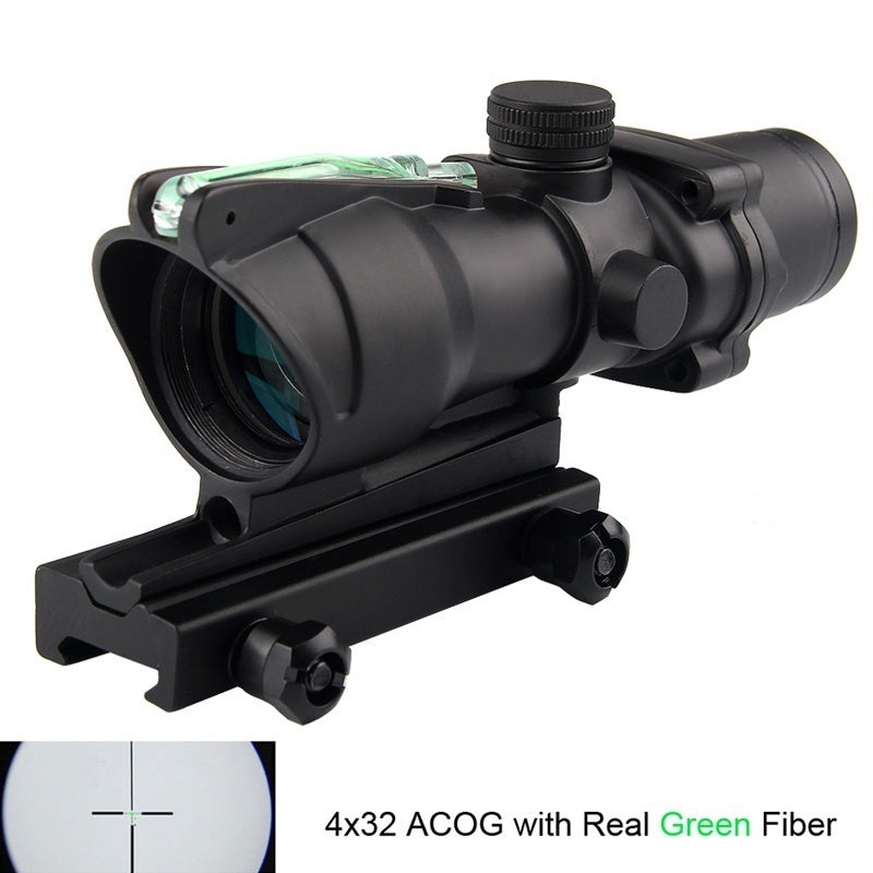 ACOG 4X32 Scope Sight Real Fiber Optics Green/Red Illuminated Crosshair Hunting Riflescopes