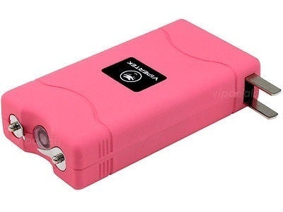 Stun Flashlight Stun Gun 800 PINK - 450 MV Mini Rechargeable with LED Light and Case Self-Defense Defend Yourself Electric Tazer Flashlight