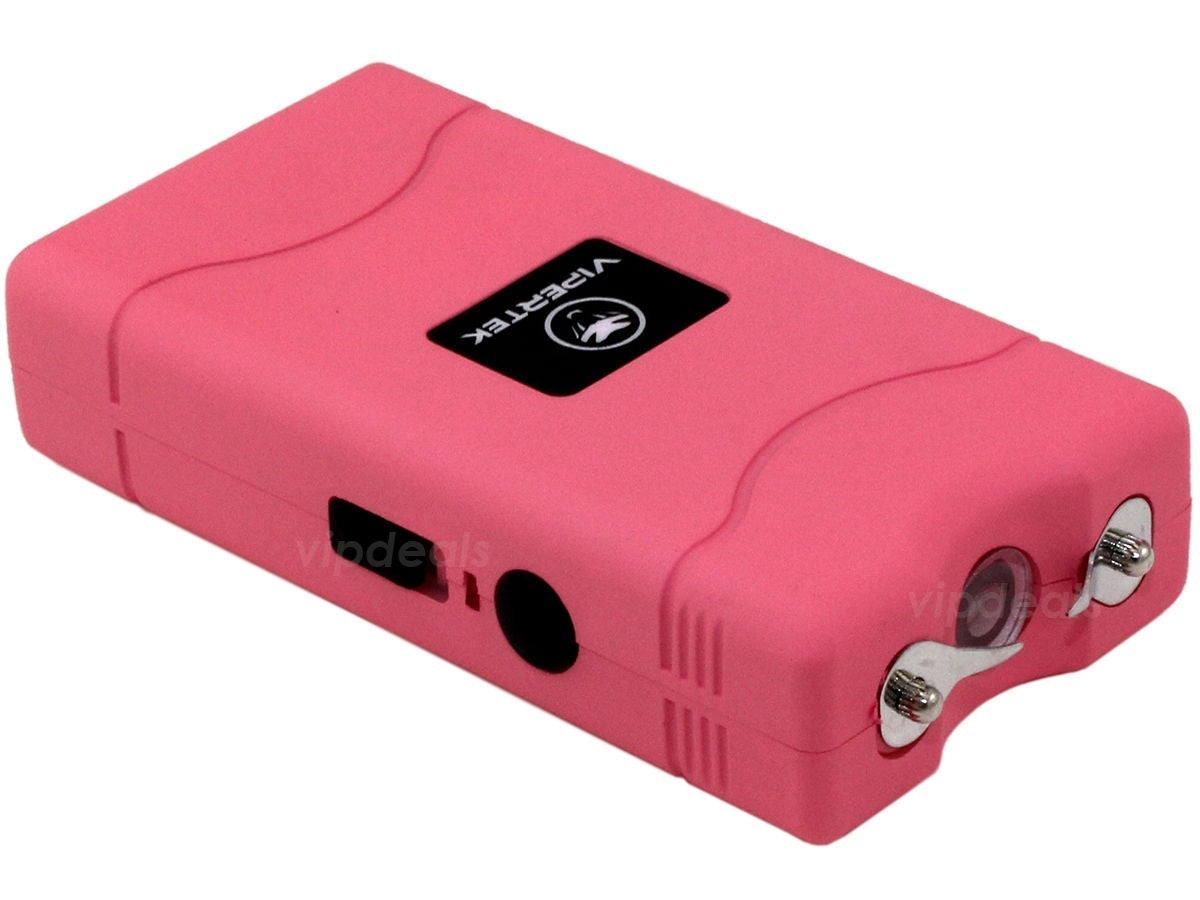 Stun Flashlight Stun Gun 800 PINK - 450 MV Mini Rechargeable with LED Light and Case Self-Defense Defend Yourself Electric Tazer Flashlight