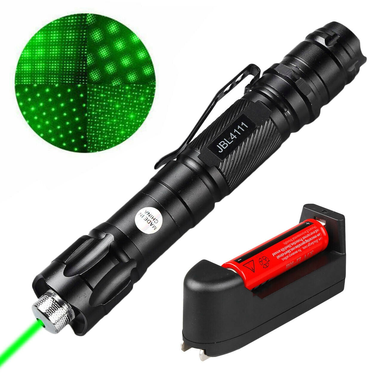 Military High Power 10Miles Green Laser Pointer Beam Lazer Pen + Star Cap + Battery + Charger